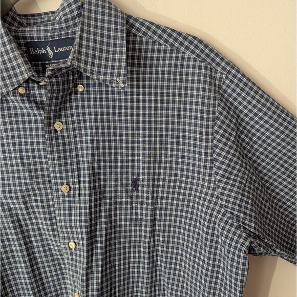 Ralph Lauren Blue Label Checkered Long Sleeve Button Down Shirt - Picture 2 of 5